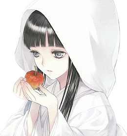 拿苹果的可爱少女