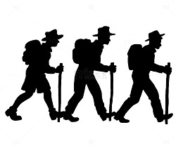 徒步行走人物剪影