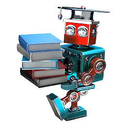 卡通读书博士机器人