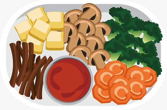 蔬菜摆盘矢量图