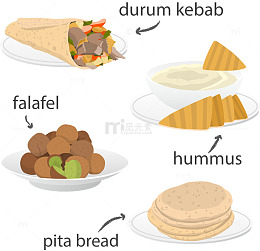 矢量手绘卡通食物