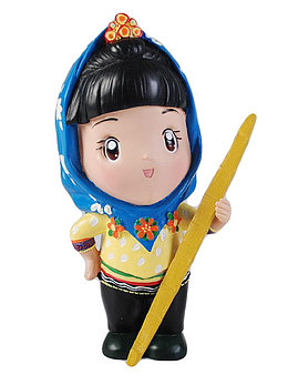 手拿扁担的惠安女孩