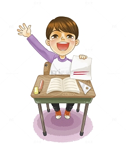 课堂举手发言的学生