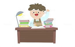 奋斗学习的男孩