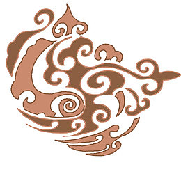 彩色活泼的云纹汉代花纹