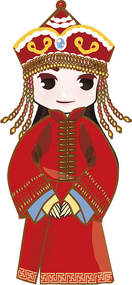 少数民族卡通美女