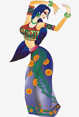 2017傣族少女矢量素材