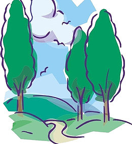 卡通山间小路