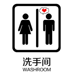 洗手间指示牌