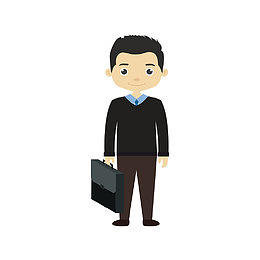 拿着公文包的男性