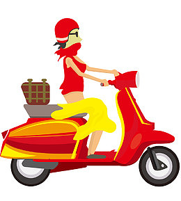 红色摩托车