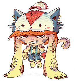 动漫猫咪头盔宠物