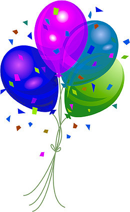 卡通马卡龙颜色气球纸屑