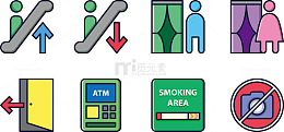 百货商店内的指示图标