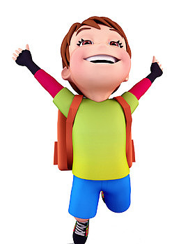 小男孩笑