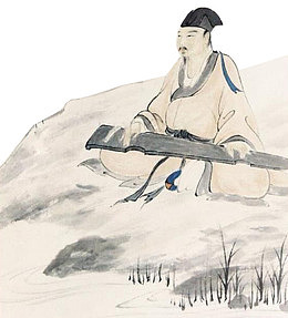 诗人抚琴图