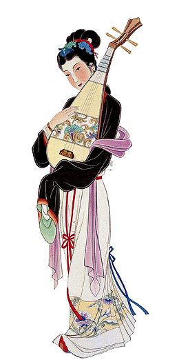女子抱琴