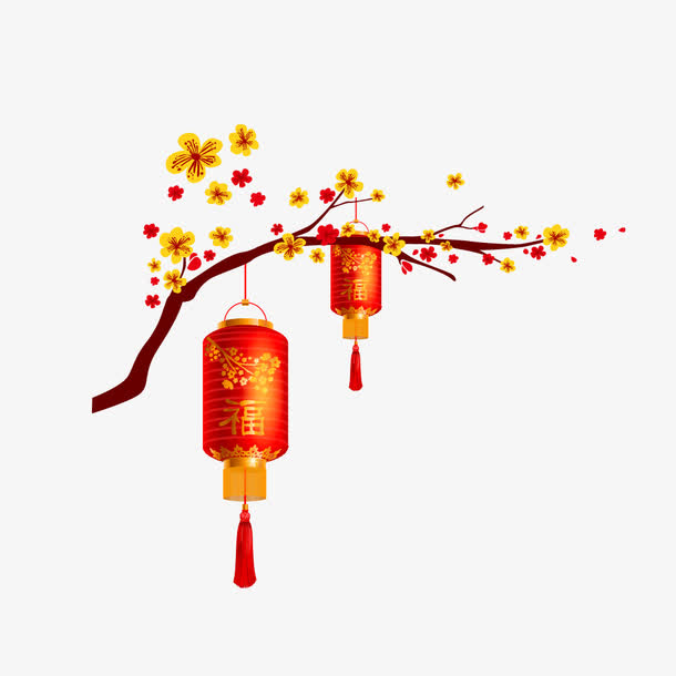灯笼梅花图案素材免费下载_觅元素