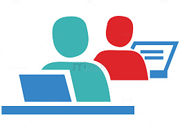 矢量卡通人物办公室笔记本办公