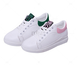 双色真皮旅游鞋平底鞋