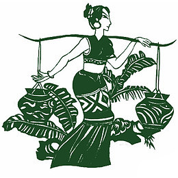 绿色傣族少女剪纸