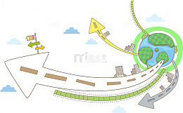卡通手绘建设小康社会