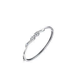 时尚简约花纹S925纯银手镯