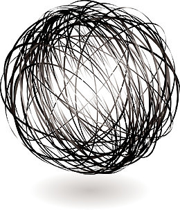 黑色手绘线球涂鸦