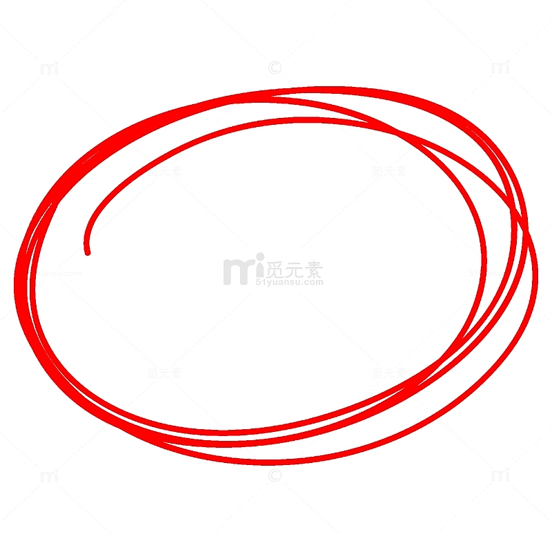 手绘抽象红线圈