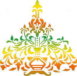 彩色傣族花纹矢量素材