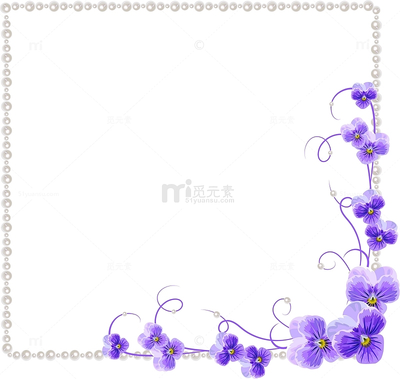 紫色兰花花朵边框纹理