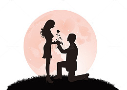 七夕节人物剪影