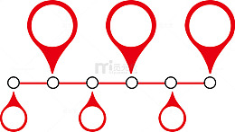 红色地图标示
