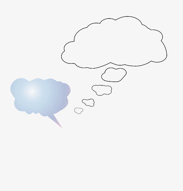 浅色云朵创意对话框图形
