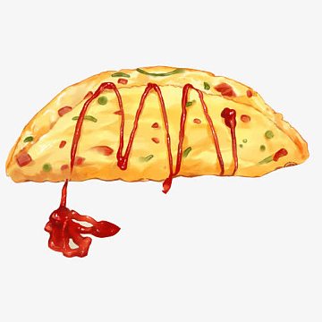 蛋包饭手绘画素材图片