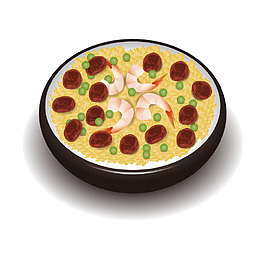 矢量虾仁炒饭牛肉青豆