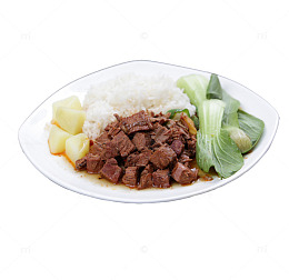 实物黑椒牛肉饭