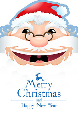 卡通大小圣诞老人矢量图