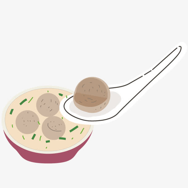 矢量汤水肉丸子
