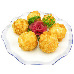 油炸丸子芥末盘子