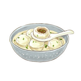 撒尿牛丸手绘画素材图片