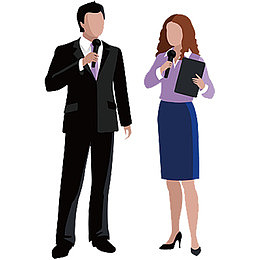 卡通男女主持人形象