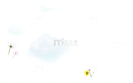 泡泡里面的花和云朵矢量图