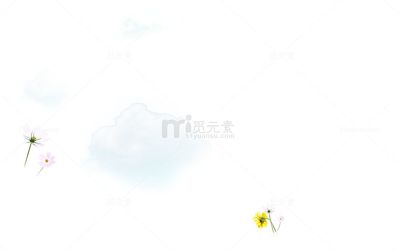 泡泡里面的花和云朵矢量图