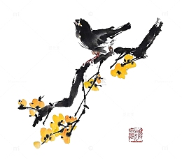 水墨一枝花