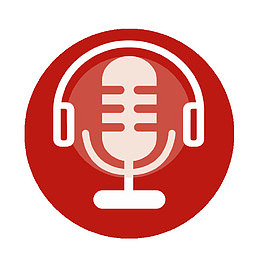 红色耳机麦克音乐电台logo