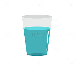 蓝色水杯矢量图