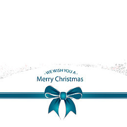 蓝色蝴蝶结圣诞元素矢量图