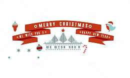 圣诞祝福语矢量图