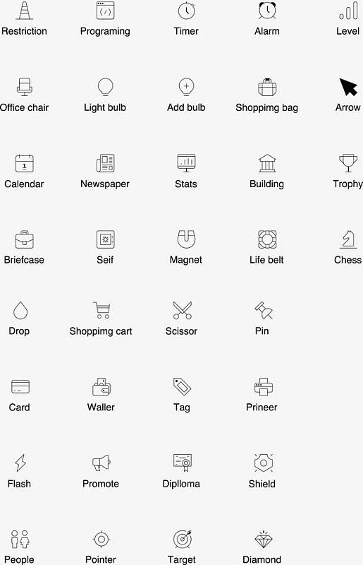 网页SEO线型矢量图标icon